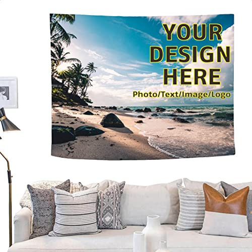 UOKIIYUA Personalisierter Fototeppich, individuelles Hintergrundbanner mit Ihrem Bild und Text, Hochzeitsfeier, Familiengedenkgeschenk 130x150cm