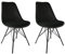 Kick Collection 2er Set Esszimmerstühl Velvet - Samt - Schwarz - Modern und Hochwertig - Samtstoff und Metall - Erhältlich in vielen Farben