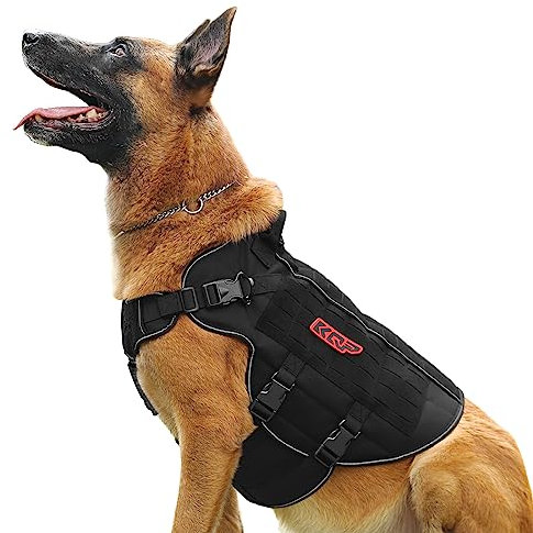 Taktisches Hundegeschirr, kein Ziehen, Militär-Hundeweste mit verstellbaren Metallclips, reflektierendes Hundegeschirr für große, mittelgroße und kleine Hunde, Diensthund Spazierengehen Training
