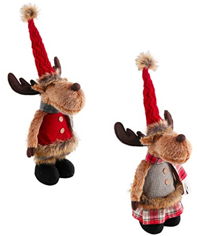 Abaodam 2st Weihnachts-teleskop-elch Tischdekoration Weihnachtsdekoration Schreibtischaufsatz Weihnachten Elch Entzückendes Elchdekor Weihnachtsschmuck Esstisch Puppe Stoff Kind