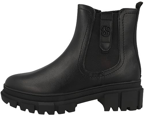s.Oliver Damen Chelsea Boots mit Reißverschluss Vegan, Schwarz (Black Uni), 37 EU