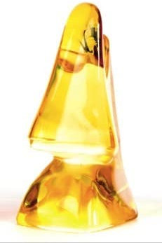 Eleganter, schimmernder Brillenhalter NASE aus Glas (Gelb)