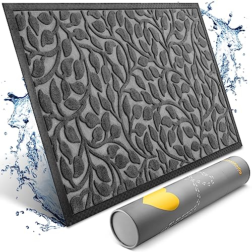 Bodenständig® Fußmatte außen und innen [robust] - Saubere Schuhe Dank geriffelter Oberseite - Perfekte Größe 80x120cm Grau - Fussmatte aussen Türmatte Haustür fussabstreifer innen Bereich