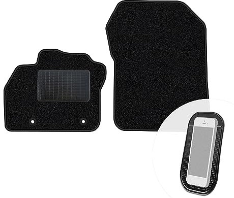 moto-MOLTICO Vorne Fußmatten Auto Velours Autoteppiche Schwarz Automatten Set 2-teilig passend für Renault Zoe ab 2012