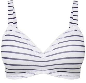 Ulla Popken Damen Bh, Bügellos, Softschalen, Streifen, Cup A-d BH