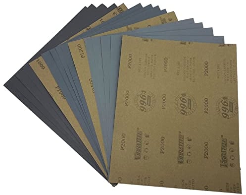 Autkerige Schleifpapier Set,(1000 1500 2000) körnung, 15 stück 230 x 280mm Nass-und-Trocken Schleifblätter für Handwerk Glas Metall Rostentfernung