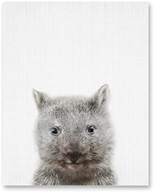 GDPOOTREE Tiere Karikatur Wandkunst Bild Wombat Raumdekor Leinwand Poster Kinder Nordische Malerei 50X70Cm Kein Rahmen