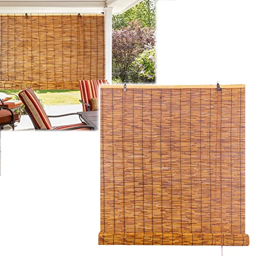 Bambusrollo Outdoor Rollo Jalousine für Fenster Türen breit 50cm 80cm 100cm 120cm 140cm Sichtschutz