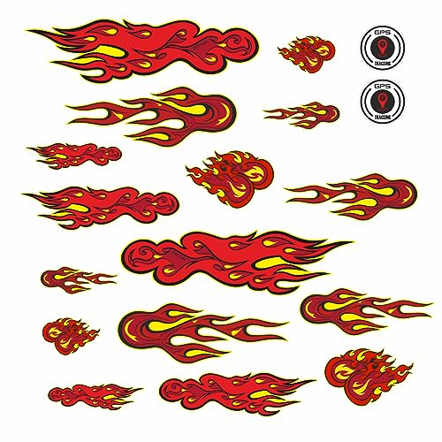 BIKE-label Fahrrad Sticker Set XL Rahmen Aufkleber 18-teilig E-Bike Scooter Flames Feuer X400061