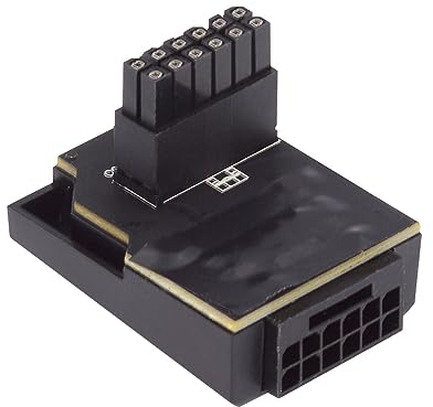 NFHK 12VHPWR ATX3.0 PCI-E 5.0 Power Modular Stecker auf Buchse Adapter Verlängerung nach oben abgewinkelt 90 Grad für 3080 3090TI PSU 16Pin 12+4P Grafikkarte