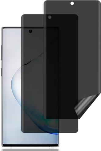 Sichtschutz Schutzfolie für Samsung Galaxy Note 10 [2 Stück], Privacy Schutzfolie, Fingerabdruck-ID-Kompatibel, Kratzfest, Blasenfrei, Anti-Spy Flexibler TPU Displayschutzfoli für Galaxy Note 10