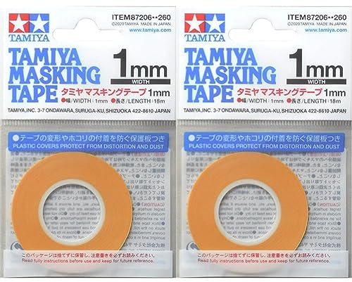 TAMIYA TAM87206 87206 Masking Tape 1 mm/18m, Modellbau, Zubehör (Packung mit 2)