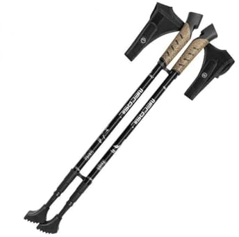 2 Stück Wanderstöcke Trekkingstöcke Walking Stöcke Teleskop verstellbar & leicht Aluminium Trekking Stöcke mit Dämpfungssystem, Länge 66-135 cm