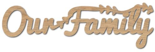 CREATCABIN Our Family-Letrero Madera Cortado Láser,Diseño Flecha,Decoración Pared,Recortes Madera Sin Terminar,Arte Pared,Tilo,Escultura Colgante,Decoración para Pintura,Manualidades,Estar,30x11cm
