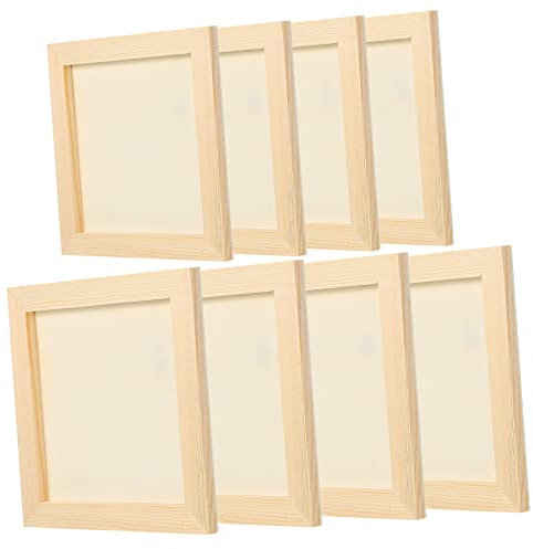 TOYANDONA 8stücke Holzrahmen Quadratisch Zum Basteln Naturholzrahmen Für Kunstprojekte Diy Fotorahmen Mit Sichtbarer Textur