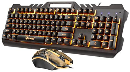 Gatuida 1 Set Gaming Keyboard Rgb Backlit Electronic Mouse Set Mechanical Keycaps Scratch-resistant Comfortable for Gaming