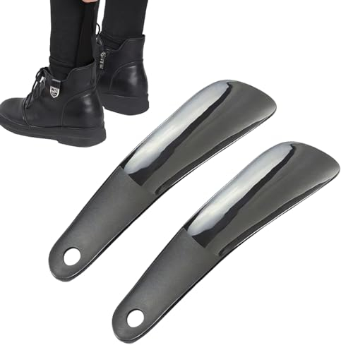 2 Pezzi Calzascarpe Metallo Corto Calzante, Acciaio Inossidabile Shoe Horn, adatte per tutte le scarpe, tacchi, stivali e scarpe da ginnastica,per uomini, donne e bambini