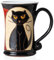 Felisteya Wheel-Thrown Handmade Mugs – Artisan Pottery Black Cat Mugs, 320ml Ceramic Coffee Mug for Women and Men, Cat Lovers Gift Mug, Your Tea Mug – Model 1