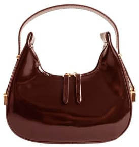 Reddington – Cherry-Tasche aus Lackleder für Damen mit verstellbarem Riemen und Reißverschluss | Bordo