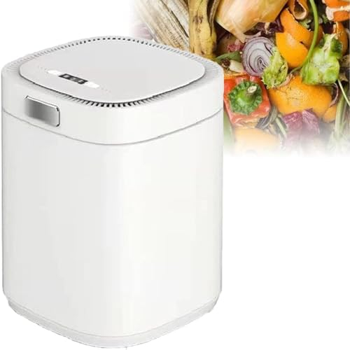 LSBHPPD Compost Bin Kitchen,Smart Waste Kitchen Composter,Electric Composter Indoor/Outdoor with Base,Food Cycler with 2.5l Capacity, Compost Machine for Countertop,Counter,White