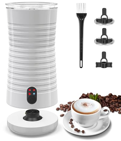 Espumador de Leche Eléctrico, morpilot Calentador Leche Espumador 4 en 1, Vaporizador de Leche Automático para Espuma Caliente/Fría, 240ml 400W