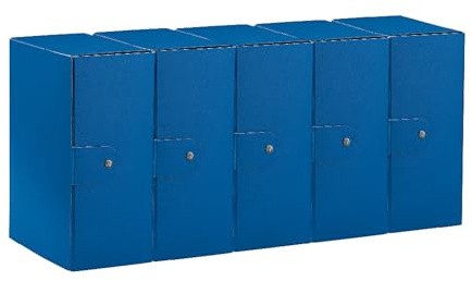Esselte C35 EUROBOX Cartella Progetti per l'archiviazione, chiusura con bottone, 25 x 35 cm, Dorso 15 cm, Blu, Confezione da 5 pz, 390335050