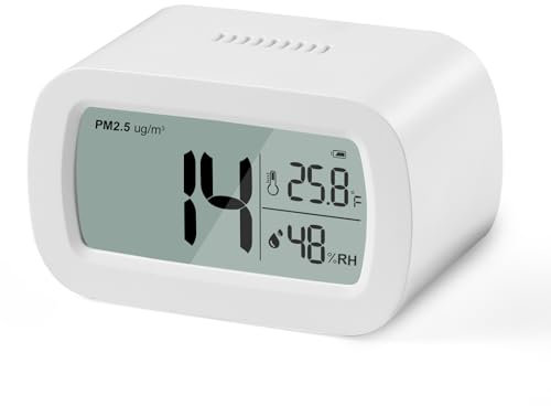 AIMILAR Air Quality Monitor Indoor - PM2.5 Detector Home Air Quality Tester Outdoor Mini Portable, USB/Battery Power, Temperature and Humidity Display, for Home Office School Hotel