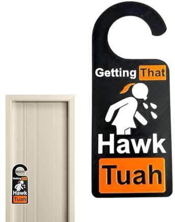 1 Getting That Hawks Tuah Door Hanger Door Knob Hanger Tag Funny Door Hanger Hawks Tuah Decor Hanging Ornaments Doorknob Hangers Hawks Tuah Door Handle Decoration