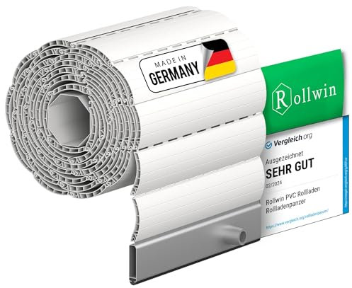 Rollwin ROLLADEN PVC Mini 38 Weiss Gebohrte Endleiste Rolladenpanzer Kunststoff Lamelle mit Hohlleiste Rollladenfenster Rollladen DEUTSCHE Produktion zum Einbauen Hier Konfigurieren »»