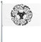 150 x 90 cm Wikinger-Runen-Dreifach-Horn-Odin-Flagge für Haus, Rasen, hängende Dekoration, Hofbanner, Urlaub, Willkommensflaggen mit 2 Metallösen, für den Innen- und Außenbereich
