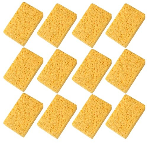 Éponges à Plat Jaune éponge de Cuisine de Cuisine 12pcs éponge de Gommage Non Nulle