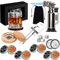 Kit de Fumoir Cocktail avec Torche, Kit Cocktail Smoker avec 4 Copeaux Bois et Touilleur Cocktail, Glace Carbonique pour Cocktail Accessoires pour Whisky, Boissons, Bourbon, Café, Fromage, Viandes