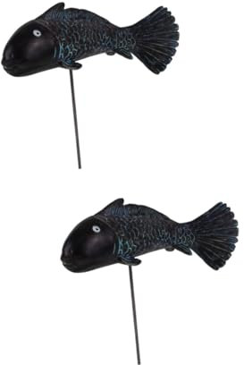 Gogogmee 2stücke Resin Fisch Deko Stake Lebensechte Garten Ornament Für Teich Außenbereich Haltbare Harz Fischtier Dekoration Für Gartenliebhaber