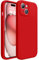 Miracase Silicone Case for iPhone 15 Case 6.1 inch,[Upgraded Each lens Protection][Anti-Slip and Silky-Soft Touch] Full-Body Shockproof Case with Anti-Scratch Microfiber Lining (Red)