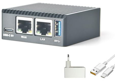 youyeetoo FriendlyElec Nanopi R3S Mini Router, 2GB LPDDR4X, 0/32 GB eMMC, RK3566 Soc, OpenWRT mit Dual-Gbps Ethernet, für IOT NAS Smart Home Gateway, Tragbares Reisen (2+32GB,Paket mit Netzteil)