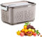 TQEBWUS Fruit Storage Containers | Leakproof Refrigerator Colander Bins,Transparent Drainable Refrigerator Colander Bins with Lid and Removable Colander for Fruits Vegetables