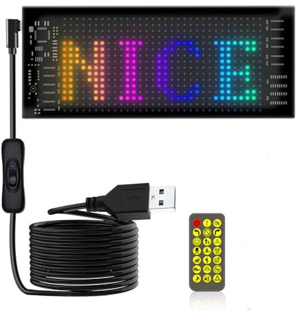 kesurpae LED Car Sign LED Signs Car Sign Car Sign Bluetooth with Remote Control for Cars Shop Bar Party Festival Easy to Install, 7 * 17.3cm