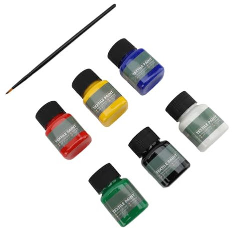 Lot de 6 couleurs - 30 ml de peinture résistante aux UV - Pour débutants et experts - Pour le bricolage (YL0641 6 pigments textiles - 30 ml)