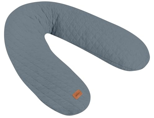 BÉABA, Big Flopsy, Coussin d'allaitement/Grossesse, Oreiller Maternité, Multifonctions, Convient pour Dormir/Allaiter, Soutien, Détente et Confort Optimal, Fleur de Coton, Oekotex, Gris mineral