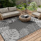 SIXHOME Outdoor Teppich Wetterfest 180 * 270cm, Balkon Teppich mit Modernem Pflanzen, Picknickdecke Muster Waschbarer Carpet für Garten Balkon Terrasse Camping, Grau und Weiß