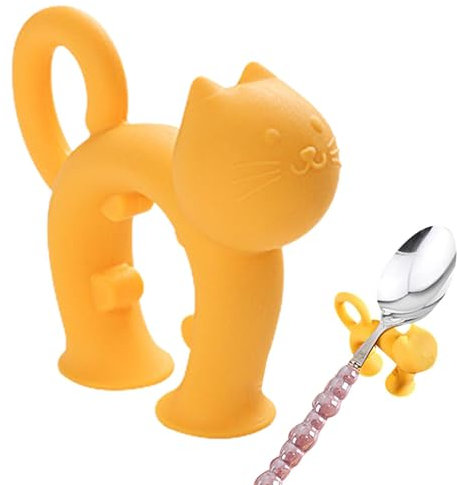 Porte-spatules – Support en forme de chat pour cuillère – Repose-ustensiles en silicone pour amis, famille, garçons, filles, femmes, adultes