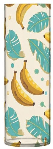Fruit Banana Blumenvase, Kunststoff, unzerbrechlich, für Tafelaufsatz, Esstisch, Tafelaufsatz, Bürodekoration, Jarron para centros de mesa, 30 x 9 cm, Gelb / Cyan