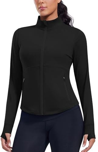 PINSPARK Womens Running Workout Jackes Full Zip Slim Fit