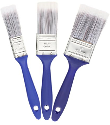 Homoyoyo 3pcs Nylon Glue Brush Set Flat Utility Paint Brushes 25mm, 38mm, 50mm for Household Wall Painting and Art Projects