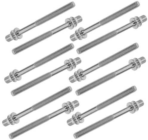 GLEAVI Trommel Hardware Schrauben M5x60mm mit Schützendem Hochpräzisionsdesign aus Edelstahl 20 Stück für Snare Drums für Studioaufnahmen und Live Auftritte