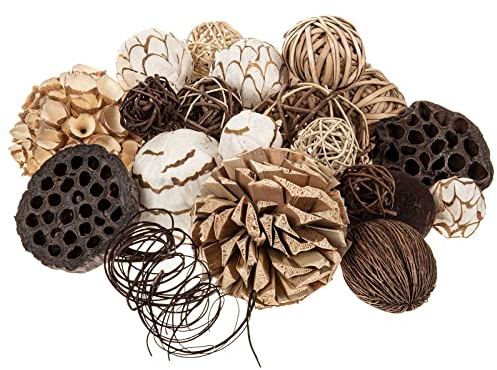 SIDCO Deko Kugel Natur 25 TLG. Set Kugeln Tischdeko Dekokugel Weide Naturdeko Rattan