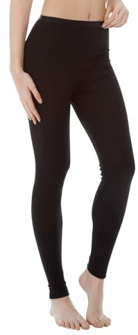 Calida True Confidence - Leggings Termici da Donna in Lana Vergine e Seta Nero (WS Black 996). XS