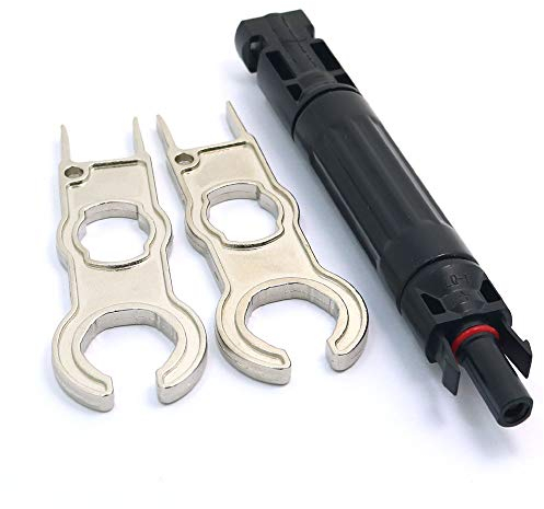 Nuzamas Stecker mit 25-A-Inline-Sicherung, Stecker-auf-Buchse-Anschluss, für Solarpaneele, inkl. 2 x Metall-Schraubenschlüssel