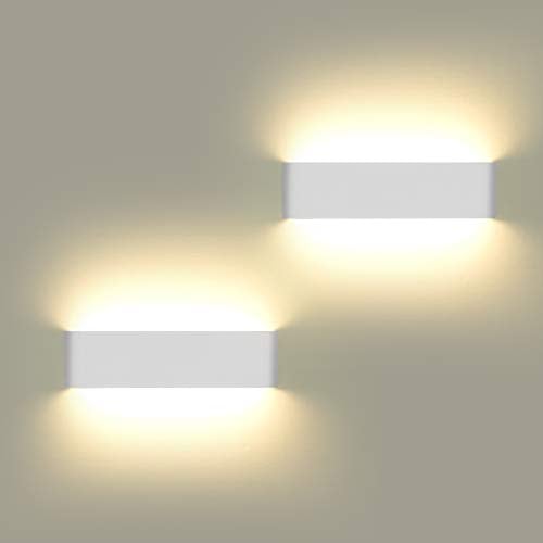 ChangM Wandleuchte LED Aussen Innen 2 Stücke Wandleuchten 12W Wandlampe mehr Hell Moderne Wandbeleuchtung Perfekt für Draußen, Badezimmer, Wohnzimmer, Treppenhaus Flur Wandbeleuchtung, Warmweiß
