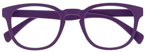 OPULIZE Pop Lesebrille Keck Rund Matt Rahmen Federscharniere Kratzfest Lila Herren Damen R2-5 +1.00